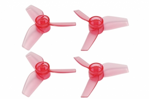 Rakonheli Propellerset 3 Blatt 1mm Welle in transparentem rot 40 mm für Blade Inductrix