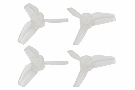 Rakonheli Propellerset 3Blatt 1mm Welle in transparentem weiß 40mm für Blade Inductrix