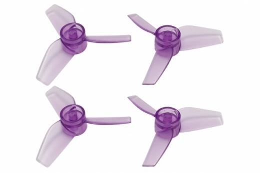Rakonheli Propellerset 3 Blatt 1mm Welle in transparentem violet 40 mm für Blade Inductrix
