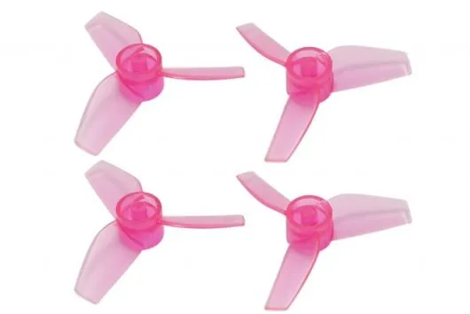 Rakonheli Propellerset 3Blatt 1mm Welle in transparentem pink 40mm für Blade Inductrix
