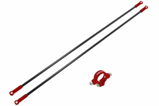 Rakonheli Heckstreben aus Carbon Aluminium in rot für Blade 200S