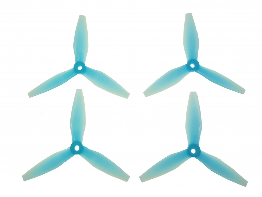 HQ Durable Prop Propeller 5X4,5X3V3 aus Poly Carbonate in blau transparent je 2CW und 2CCW