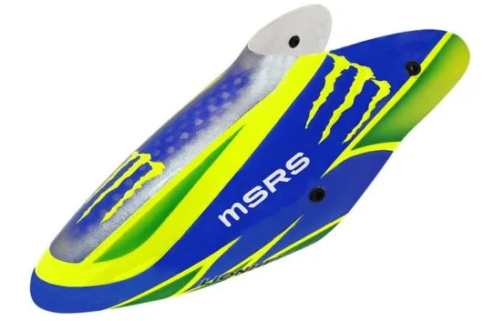 Lionheli Fiberglass Haube Monster Design 04 blau-gelb für Blade mSRS