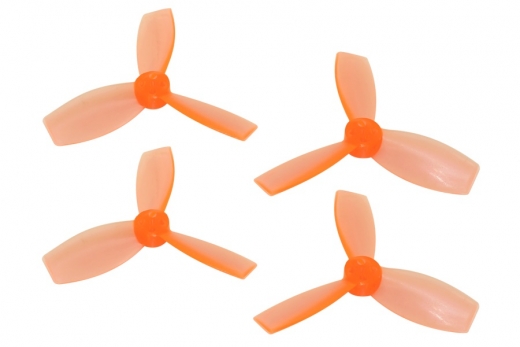 Rakonheli Propellerset 3Blatt 2222 in transparentem orange 4Stück (2xCW und 2xCCW, 1,5mm Welle) für Blade Torrent 110 FPV
