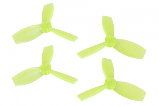 Rakonheli Propellerset 3Blatt 2222 in transparentem gelb 4Stück (2xCW und 2xCCW, 1,5mm Welle) für Blade Torrent 110 FPV