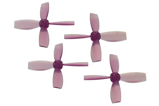 Rakonheli Propellerset 4Blatt 2222 in transparentem violet 4Stück (2xCW und 2xCCW 1,5mm Welle) für Blade Torrent 110 FPV