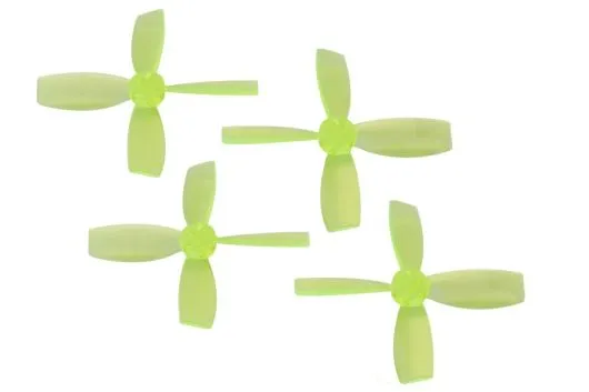 Rakonheli Propellerset 4Blatt 2222 in transparentem gelb 4Stück (2xCW und 2xCCW 1,5mm Welle) für Blade Torrent 110 FPV