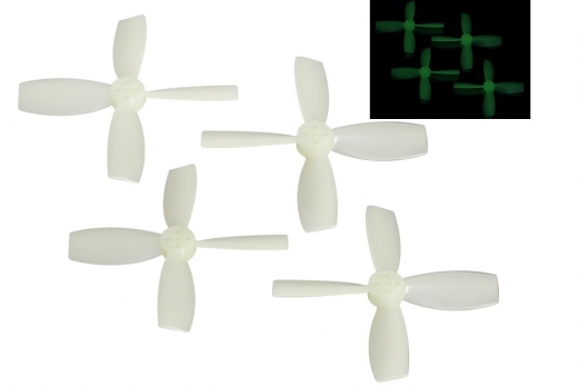 Rakonheli Propellerset 4Blatt 2222 in floureszierend 4Stück (2xCW und 2xCCW, 1,5mm Welle) für Blade Torrent 110 FPV
