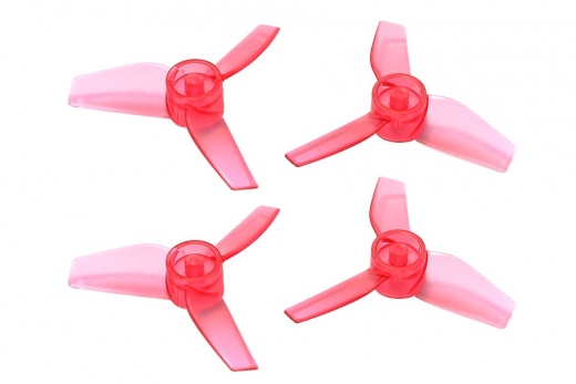 Rakonheli Propellerset 3Blatt 40mm in transparentem rot 4Stück für Brushless Whoop FPV 1,5mm Welle