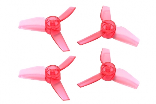 Rakonheli Propellerset 3 Blatt 40mm in transparentem rot 4 Stück für Brushless Whoop FPV 1,5mm Welle