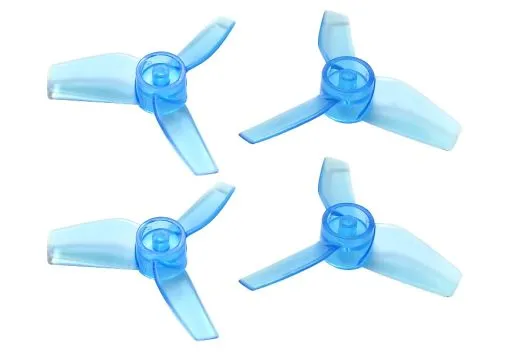 Rakonheli Propellerset 3Blatt 40mm in transparentem blau 4Stück für Brushless Whoop FPV 1,5mm Welle