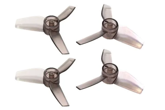 Rakonheli Propellerset 3Blatt 40mm in transparentem schwarz 4Stück für Brushless Whoop FPV 1,5mm Welle