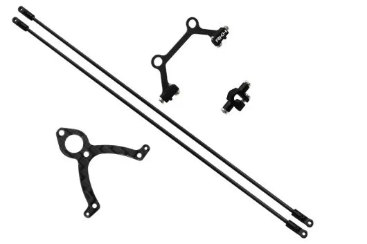 Rakonheli Heckstrebenhalterungs Set in Carbon/Aluminium schwarz für Blade mCPS