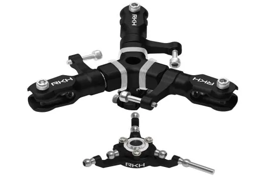 Rakonheli 3Blatt Rotorkopf Set aus Aluminium in schwarz für Blade 180CFX Trio