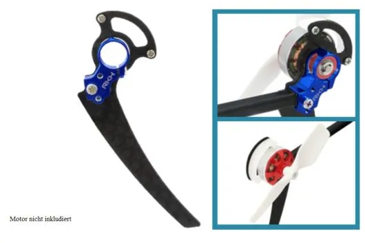 Rakonheli Heckmotorhalterung aus Alunimium in blau für T-REX 150