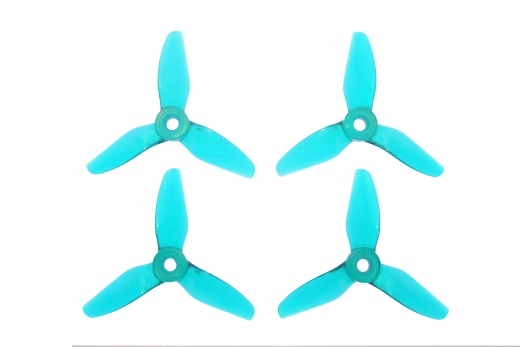 HQ Durable Prop Propeller 3X4X3V1S aus Poly Carbonate in blau transparent je 2CW+2CCW