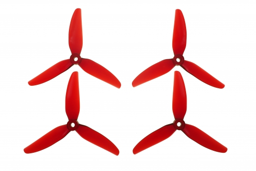 HQ Durable Prop Propeller 5X4,8X3V1S aus Poly Carbonate in rot transparent je 2CW+2CCW