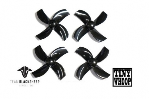 TBS X TinyWhoop Propeller Set 30mm 2xCW 2xCCW in schwarz für 0,75mm Welle