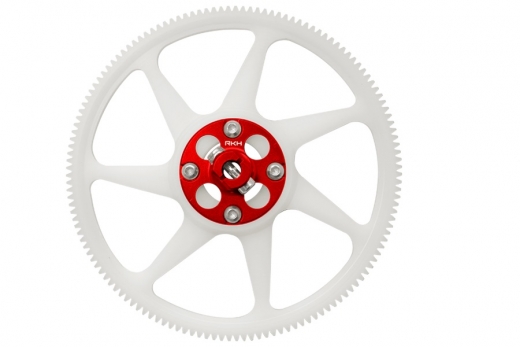 Rakonheli Hauptzahnrad aus Delrin 140 Zähne mit Aluminium Nabe in rot für Blade 250CFX