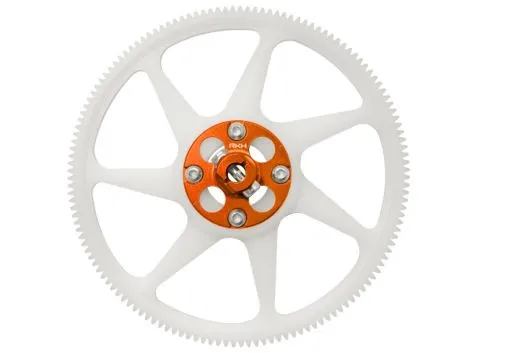 Rakonheli Hauptzahnrad aus Delrin 140Z mit Aluminium Nabe in orange für Blade 250CFX