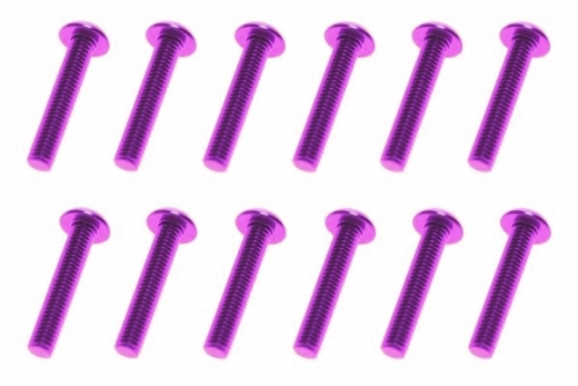 M3 Linsenkopfschraube M3x16mm aus Aluminium in violett eloxiert 10Stück