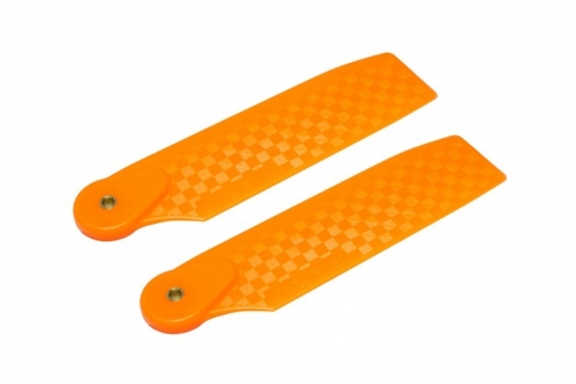 OXY Ersatzteil Heckrotorblätter orange aus Kunststoff im carbon Design 68mm für OXY4