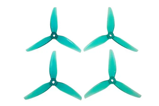 HQ Prop Propeller POPO Quick Swap 5.1X4.6X3V1S aus Poly Carbonate in petrol transparent je 2CW+2CCW