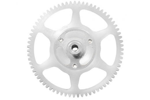 Rakonheli Hauptzahnrad Delrin 71 Zähne mit Aluminium Nabe in silber für Blade 70S