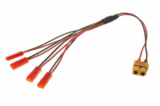 4-Fach Ladekabel PARALLEL mit BEC Anschluss für 1S LIPO Akkus für ISDT Ladegeräte