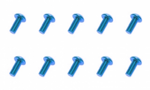 M3 Linsenkopfschraube M3x6mm aus Aluminium in hell blau eloxiert 10Stück