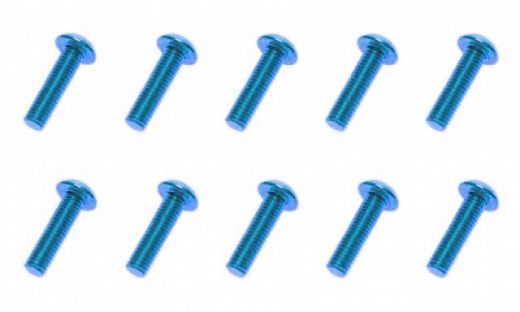 M3 Linsenkopfschraube M3x10mm aus Aluminium in hell blau eloxiert 10Stück