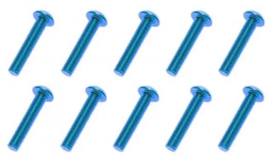 M3 Linsenkopfschraube M3x16mm aus Aluminium in hell blau eloxiert 10Stück