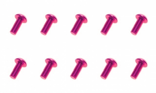 M3 Linsenkopfschraube M3x6mm aus Aluminium in pink eloxiert 10Stück