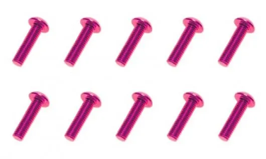 M3 Linsenkopfschraube M3x10mm aus Aluminium in pink eloxiert 10Stück