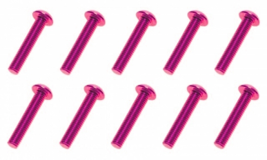 M3 Linsenkopfschraube M3x16mm aus Aluminium in pink eloxiert 10Stück