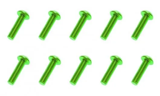 M3 Linsenkopfschraube M3x10mm aus Aluminium in hell grün eloxiert 10Stück