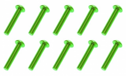 M3 Linsenkopfschraube M3x16mm aus Aluminium in hell grün eloxiert 10Stück