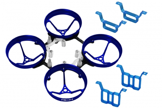 Rakonheli Rahmen aus Aluminium in blau und Carbon für 1S und 2S Brushless Whoop Kit