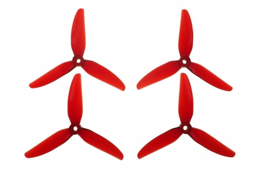 HQ Durable Prop Propeller POPO Quick Swap 5,1x4,6x3V1S aus Poly Carbonate in rot transparent je 2CW+2CCW