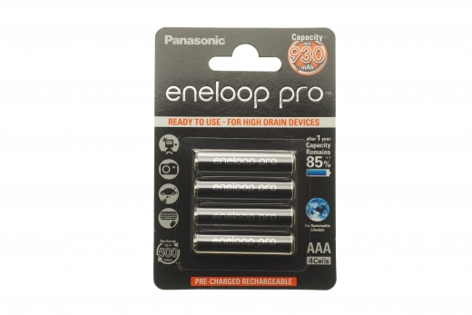 Eneloop PRO Akku Micro AAA NiMH mit 930mAh 1,2Volt im 4er Pack