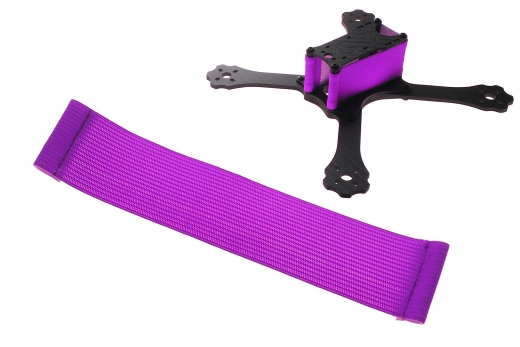 FPV Racing Framestrap (Gummiband mit Laschen für M3 Standoff/Abstandshalter) 160x30mm in violett