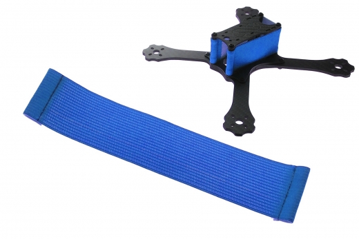 FPV Racing Framestrap (Gummiband mit Laschen für M3 Standoff/Abstandshalter) 160x35mm in dunkel blau