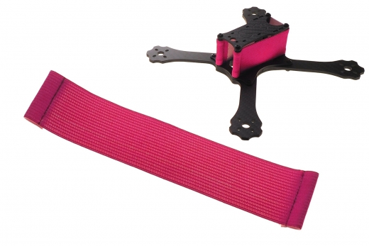 FPV Racing Framestrap (Gummiband mit Laschen für M3 Standoff/Abstandshalter) 160x35mm in pink