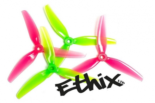 HQ Dreiblatt Propeller Ethix S3 Watermelon in pink und grün aus Poly Carbonate 5x3,1x3 je 2CW+2CCW