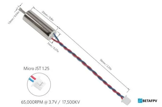 BetaFPV Brushed Motor 7x20mm mit 17500KV