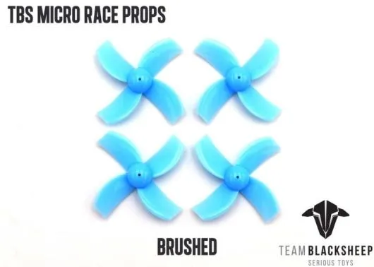 TBS X TinyWhoop Propeller Set 30mm 2xCW und 2xCCW in blau für 0,75mm Welle