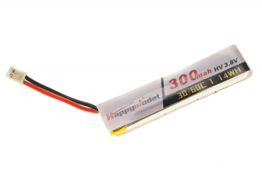 Happymodel HV LiPo Akku 300mAh 1S 3,8Volt 30C PH2.0 für Mobula6, Mobula7, Moblite6 und Moblite7