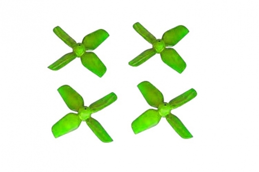 HQ Micro Whoop Vierblatt Propeller 1,6x1,6x4 (40mm) je 2 Stück CW und CCW für 1mm Welle in grün