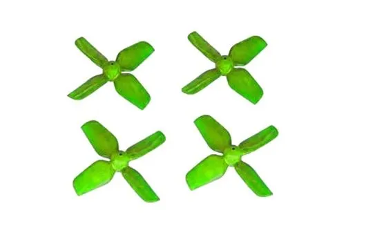 HQ Micro Whoop Vierblatt Propeller 1,6x1,6x4 (40mm) 2xCW und 2xCCW für 1,5mm Welle in grün