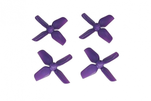 HQ Micro Whoop Vierblatt Propeller 1,6x1,6x4 (40mm) je 2 Stück CW und CCW für 1mm Welle in violett